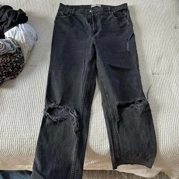 Abercrombie & Fitch Dark Gray Ultra High Rise Jeans - Picture 3 of 4